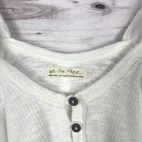Free People We The Free Womens XS White‎ Button Front Poncho Blouse Top - Picture 3 of 6